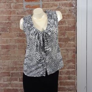 Banana Republic Blouse with Tie Sz S Animal Print